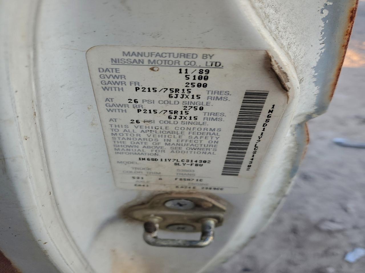 Lot #3316782413 1990 NISSAN D21 SHORT