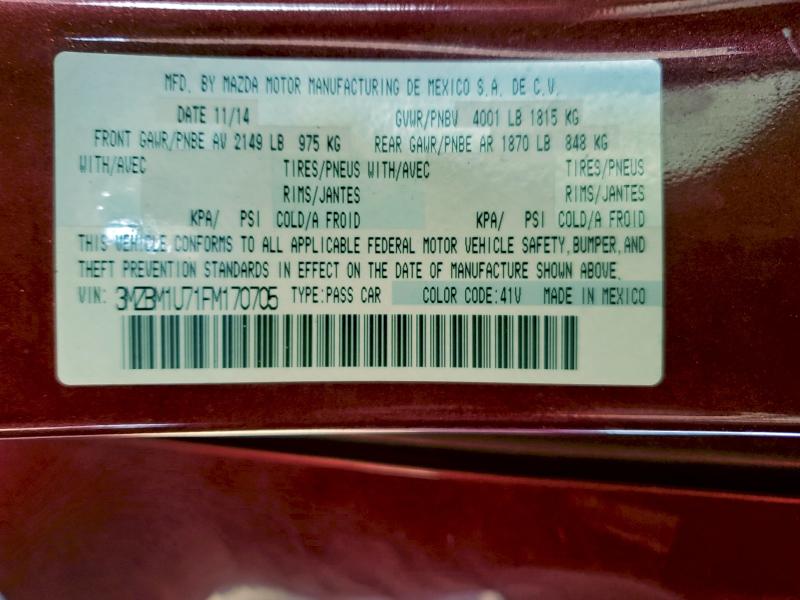 2015 MAZDA 3 SPORT #3309472622