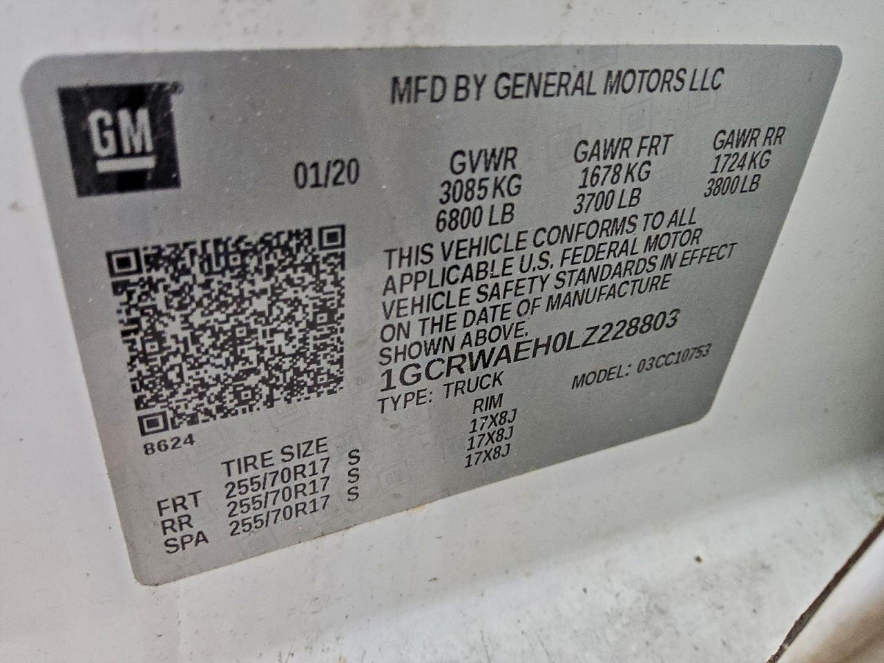 Lot #3316802423 2020 CHEVROLET SILVERADO