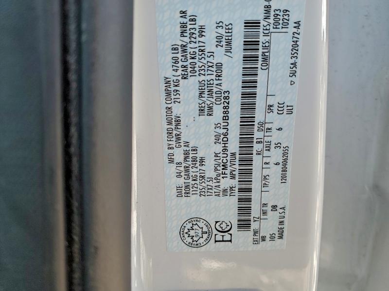 2018 FORD ESCAPE SEL #3312454664