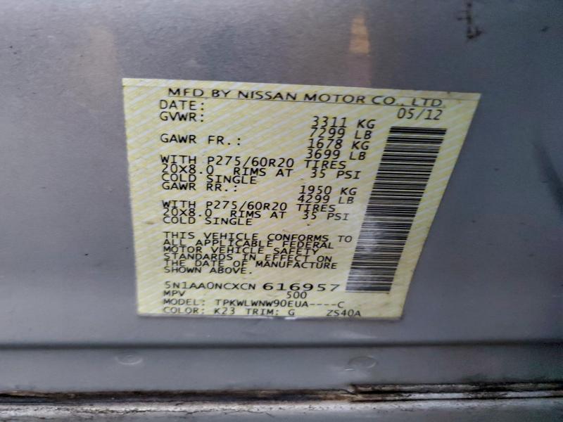 2012 NISSAN ARMADA SV #3319237717