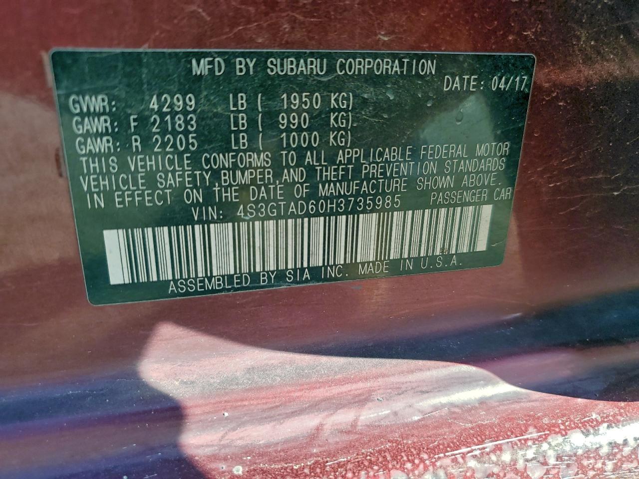 SUBARU IMPREZA PREMIUM PLUS