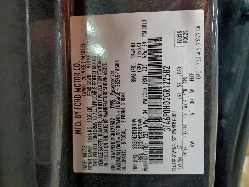 2016 FORD FUSION SE #3310576042