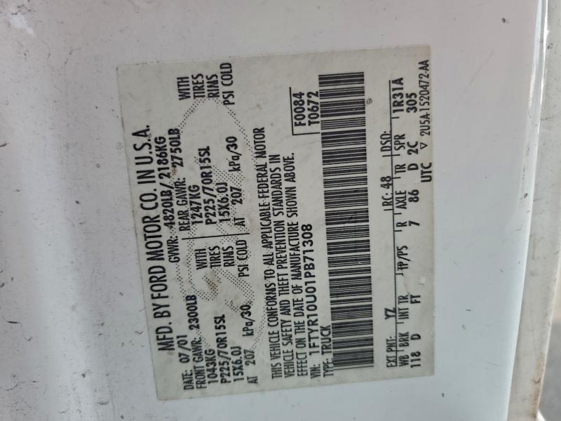 2001 FORD RANGER #3302989616