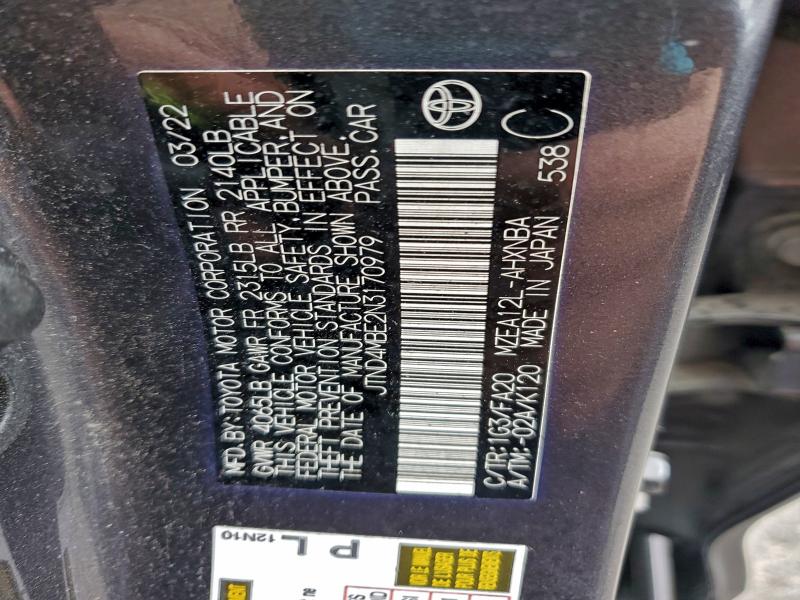 2022 TOYOTA COROLLA SE #3304626439