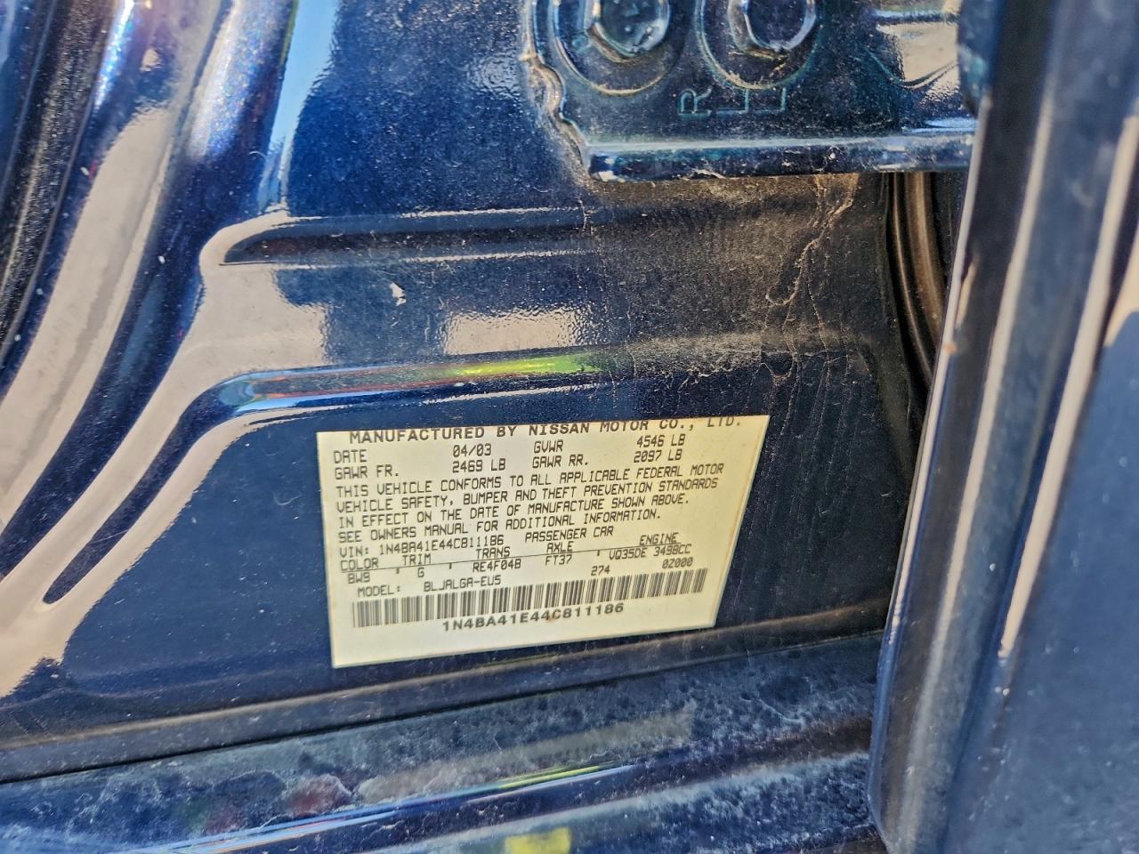 Lot #3311667302 2004 NISSAN MAXIMA SE