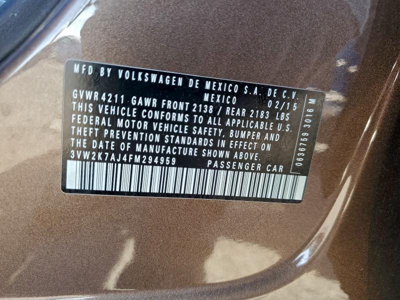 2015 VOLKSWAGEN JETTA BASE #3302891890