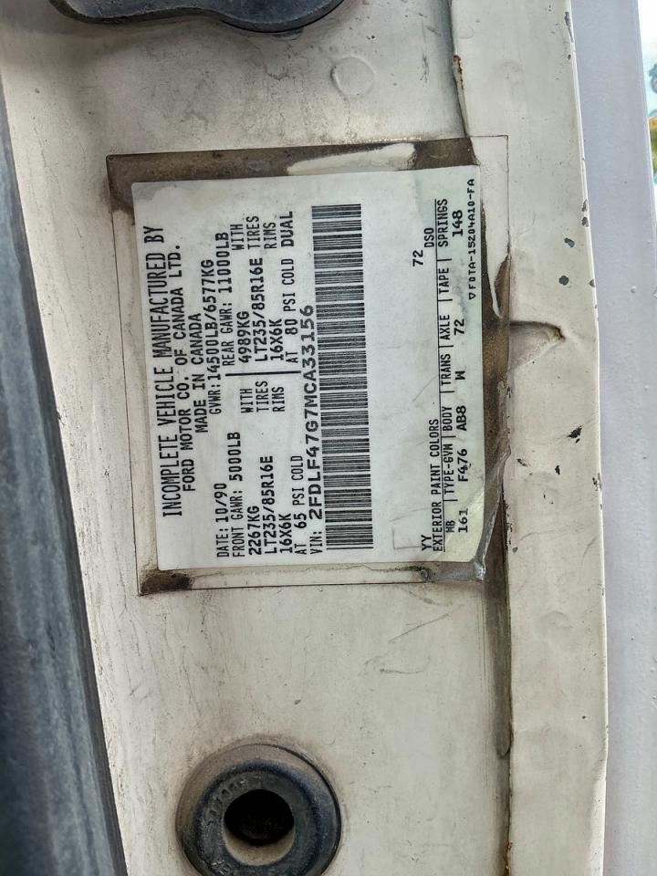 Lot #3305131018 1991 FORD F SUPER DU