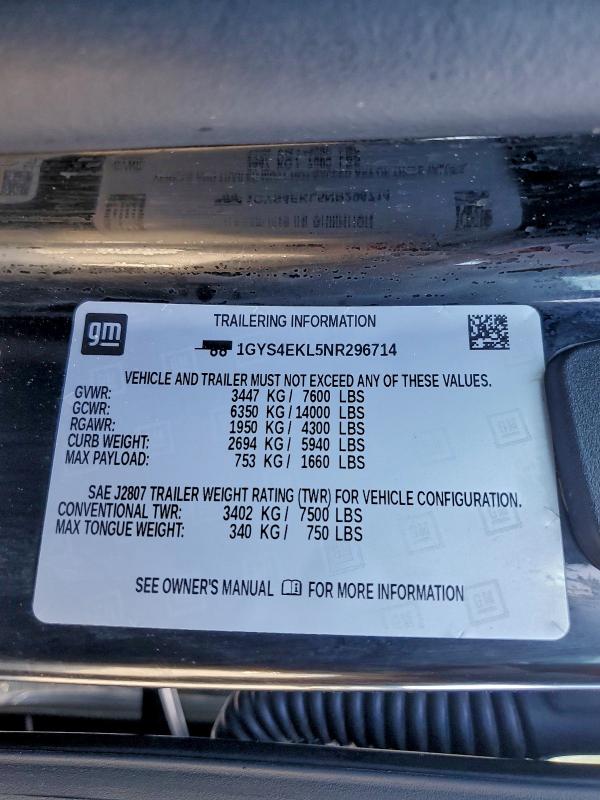 2022 CADILLAC ESCALADE S #3311427457