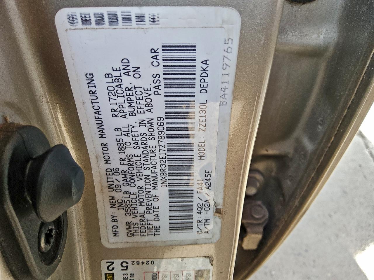 Lot #3305424451 2007 TOYOTA COROLLA CE