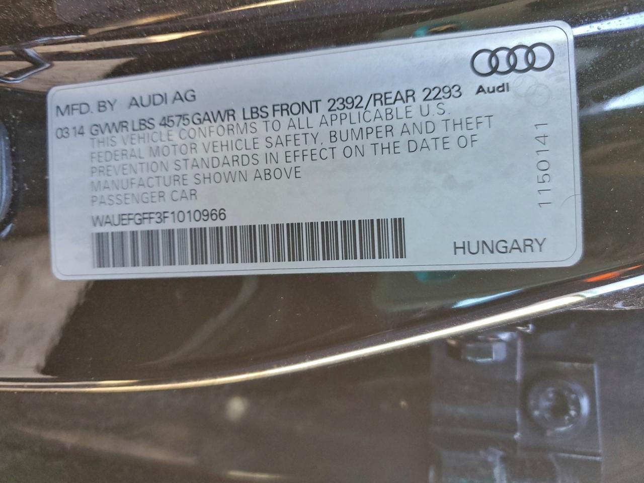 Lot #3311531249 2015 AUDI A3 PREMIUM
