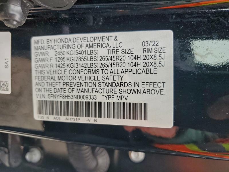 2022 HONDA PASSPORT E #3304505477