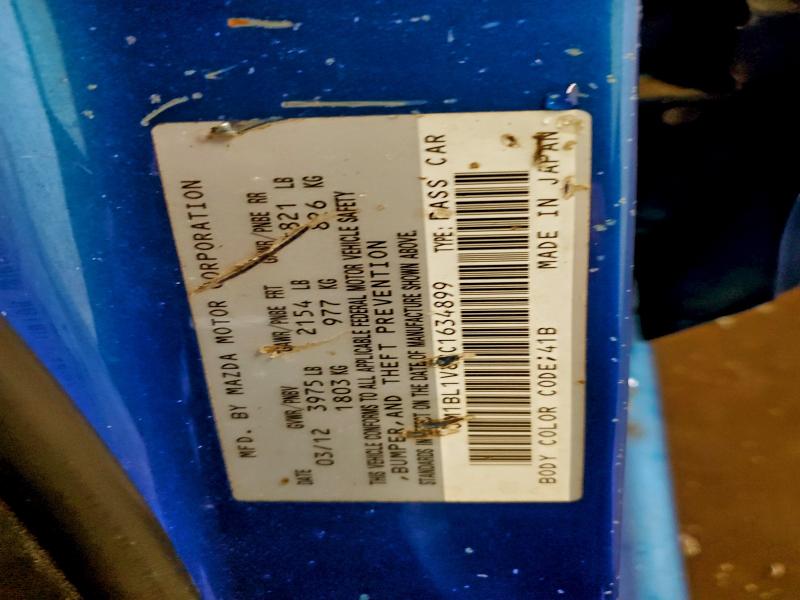 2012 MAZDA 3 I #3311697251