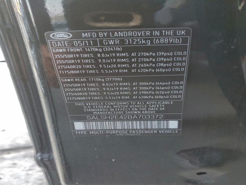 2011 LAND ROVER RANGE ROVE #3305295323