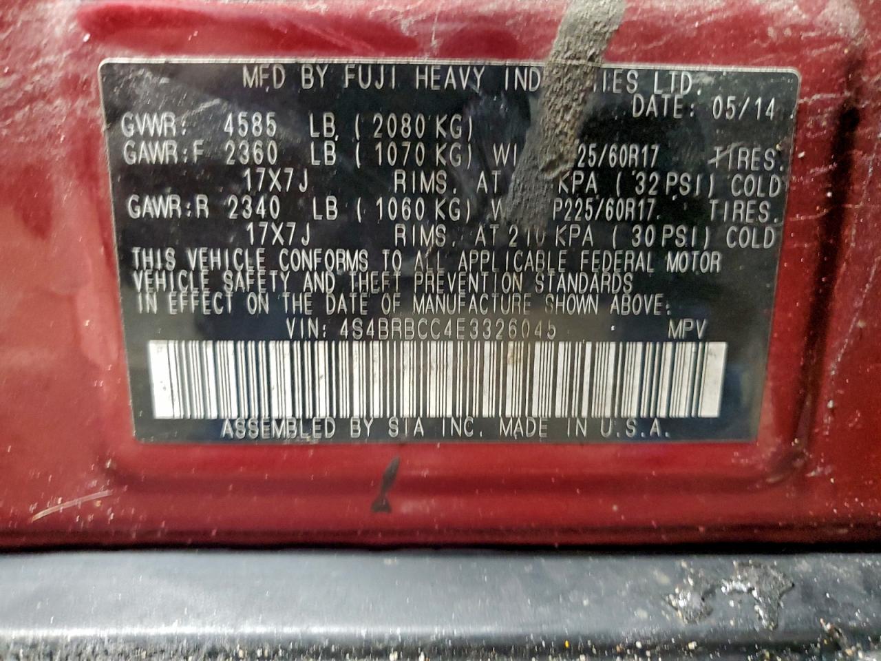 SUBARU OUTBACK 2.5I PREMIUM