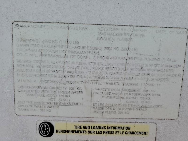 2011 KEYSTONE LAREDO #3301851982