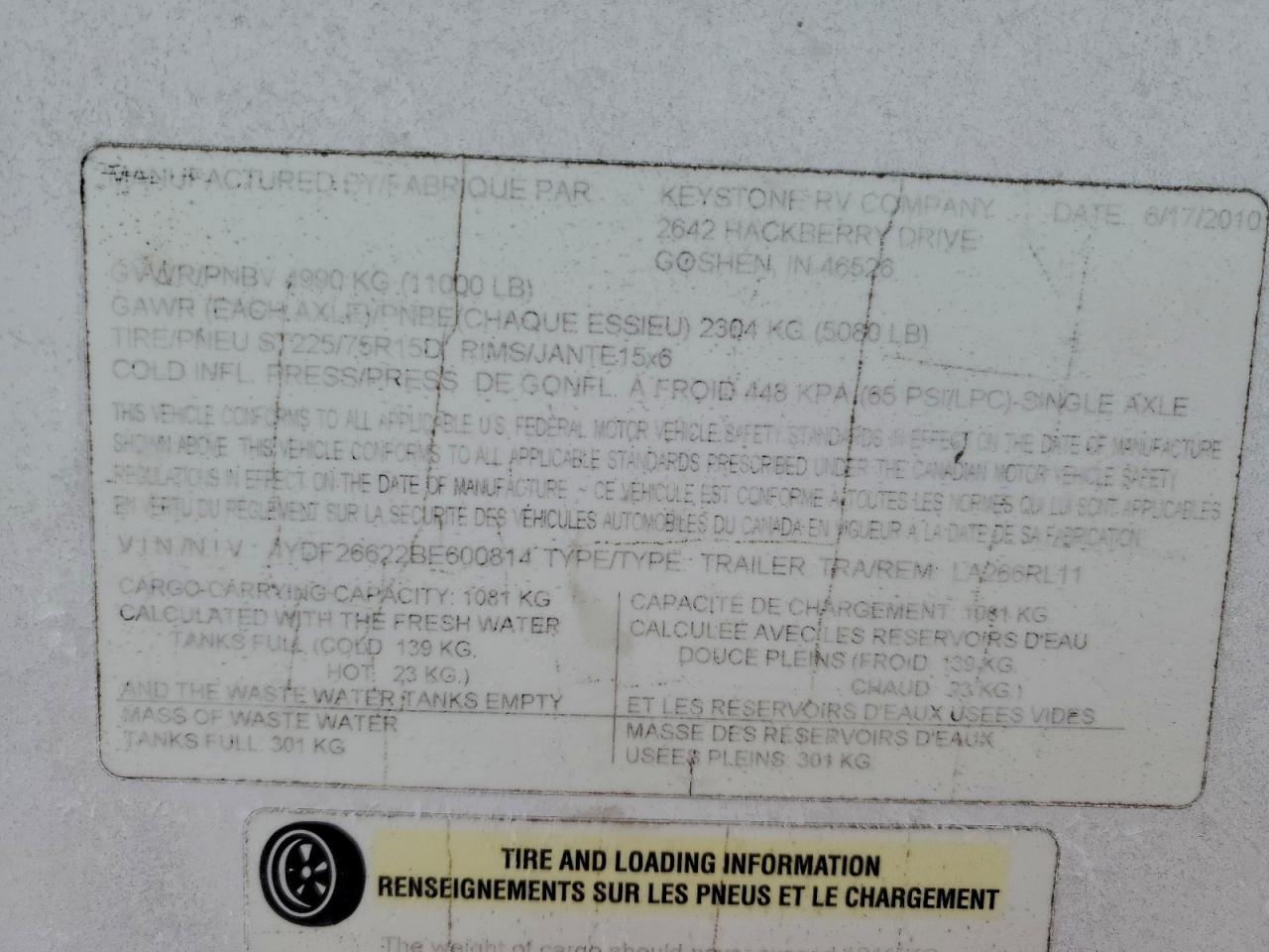 Lot #3301851982 2011 KEYSTONE LAREDO