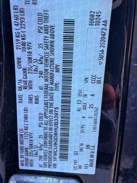 2017 FORD ESCAPE SE #3304693904