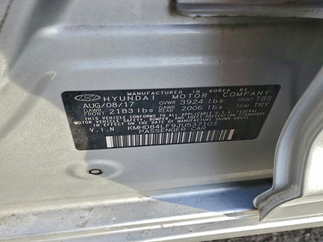 Lot #3311558269 2018 HYUNDAI ELANTRA SE