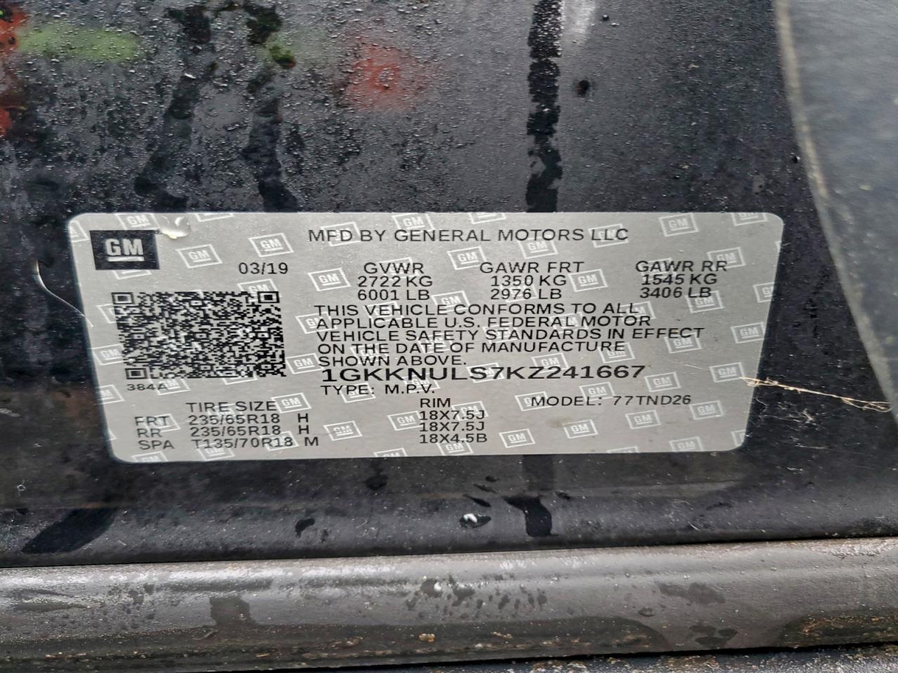 Lot #3318906934 2019 GMC ACADIA SLT