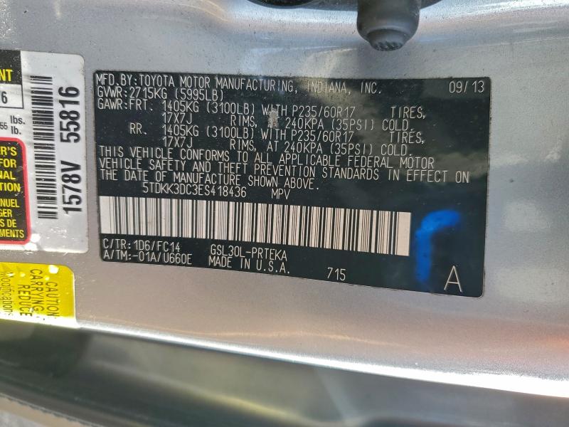 2014 TOYOTA SIENNA LE #3312586171