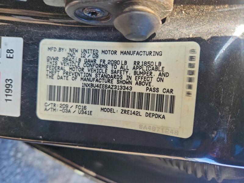 2010 TOYOTA COROLLA BA #3308214343