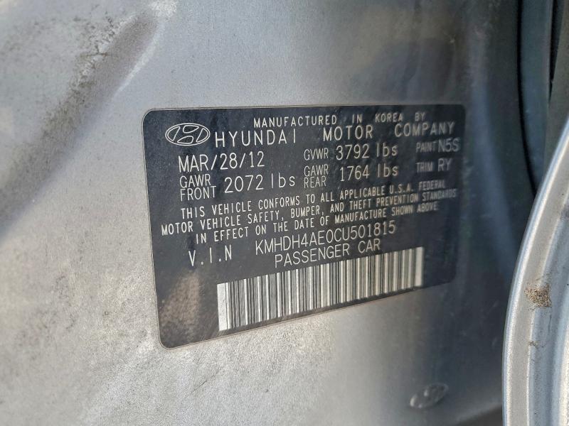 2012 HYUNDAI ELANTRA GL #3308222187