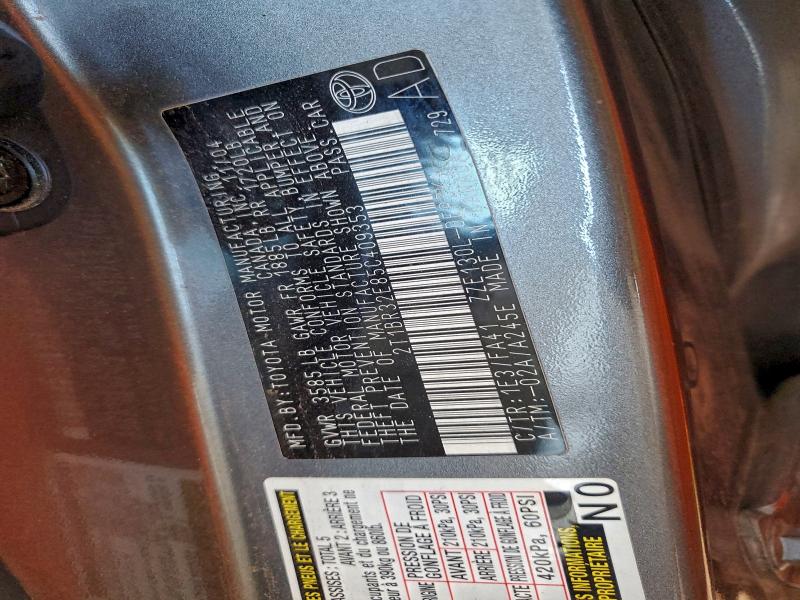 2005 TOYOTA COROLLA #3309634073