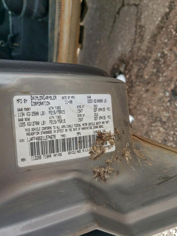 Lot #3305531060 2001 JEEP CHEROKEE S