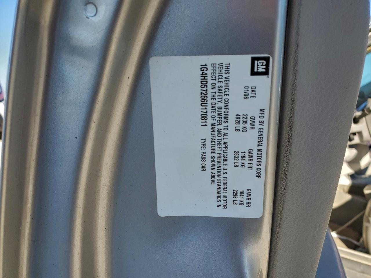 Lot #3311759729 2006 BUICK LUCERNE CX