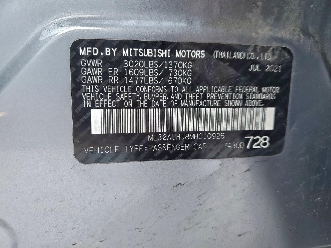 MITSUBISHI MIRAGE ES