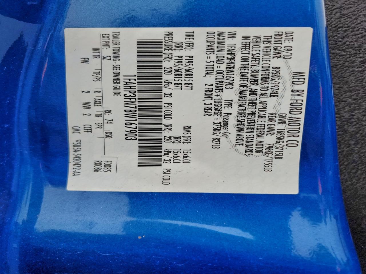 Lot #3311656263 2011 FORD FOCUS SE