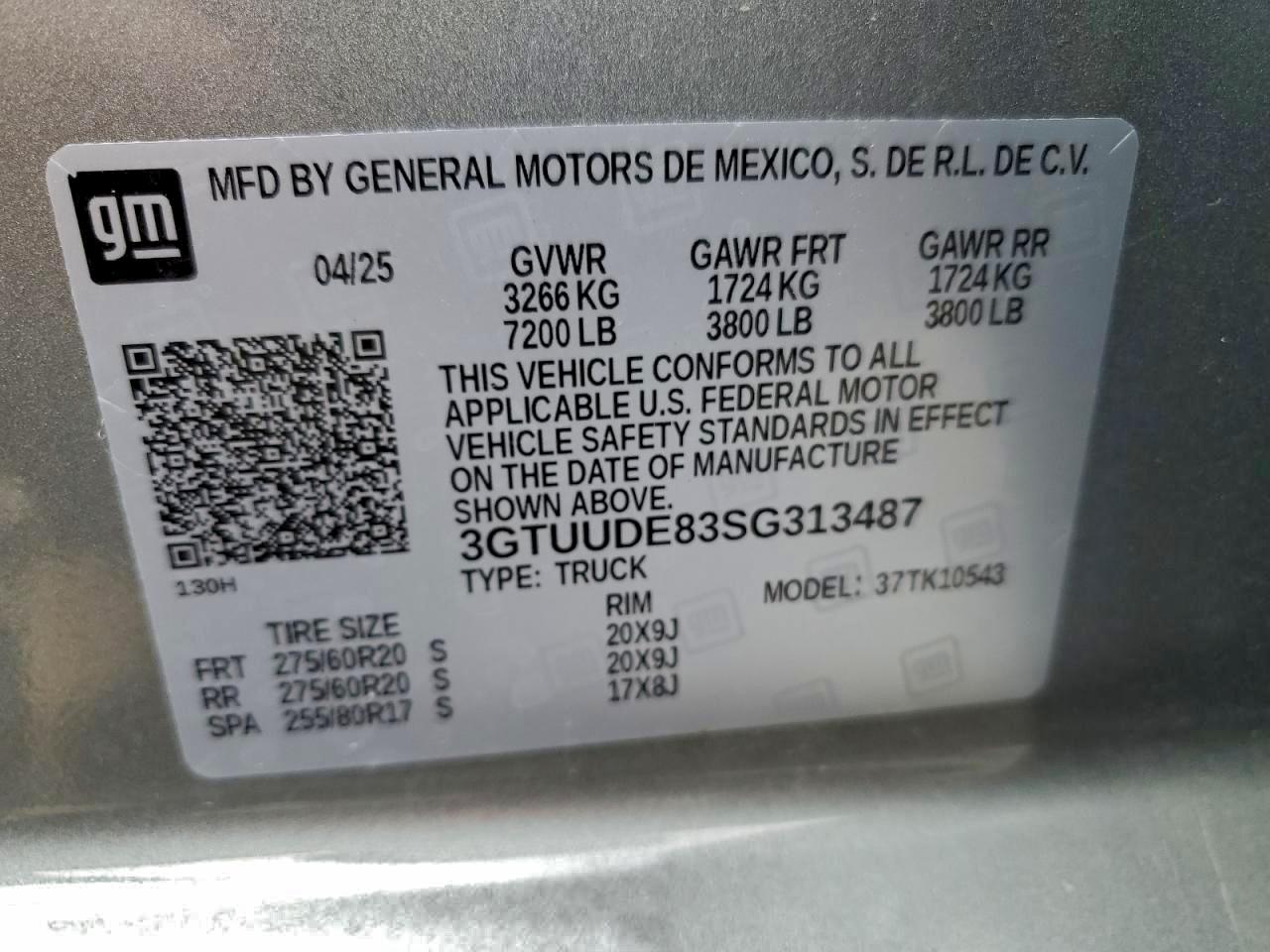 Lot #3304516504 2025 GMC SIERRA K15