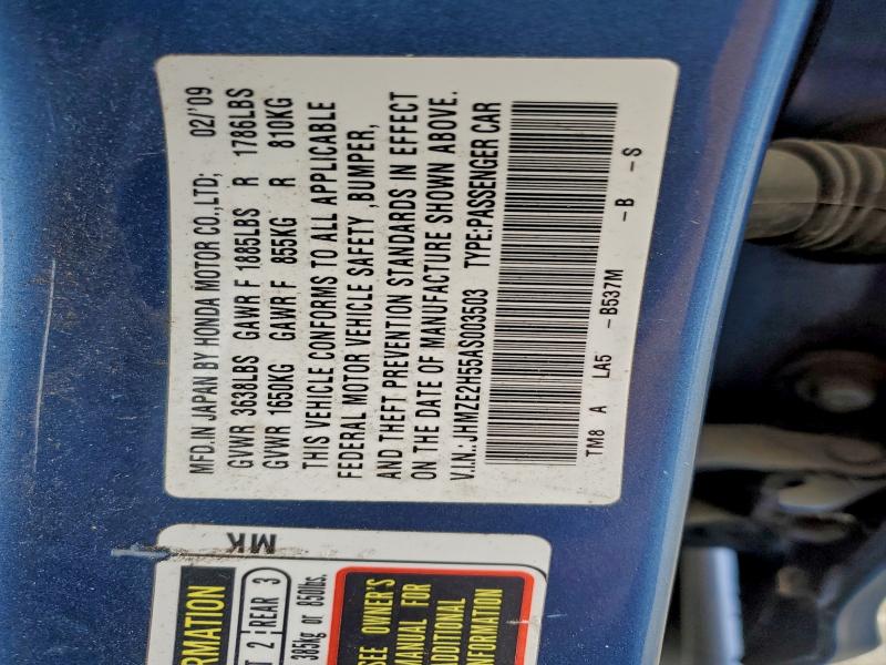 2010 HONDA INSIGHT LX #3304921539