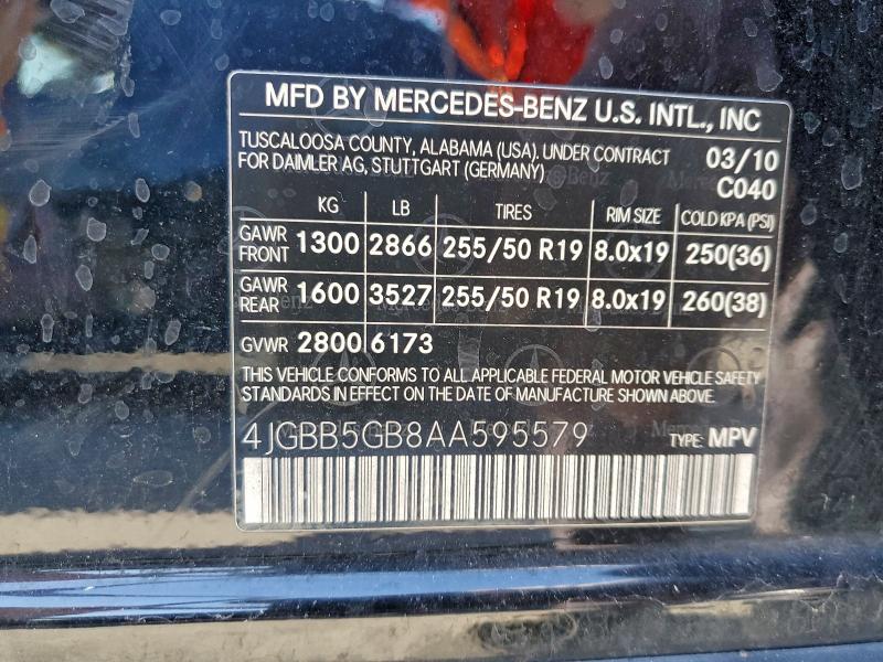 2010 MERCEDES-BENZ ML 350 #3312528620