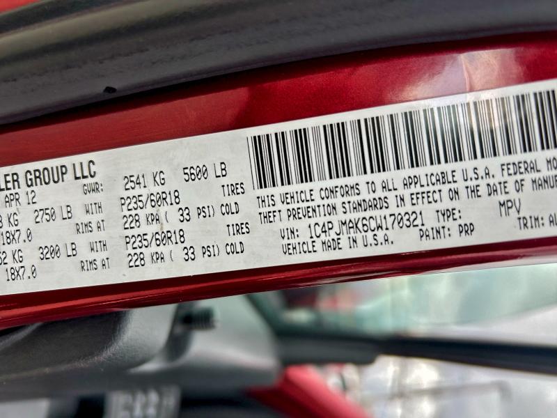 2012 JEEP LIBERTY SP #3309462565