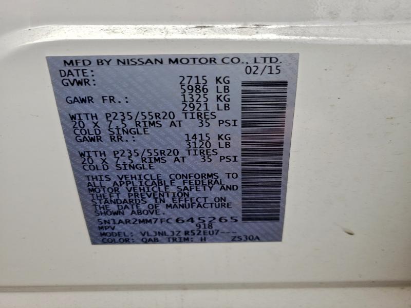 2015 NISSAN PATHFINDER #3305571087