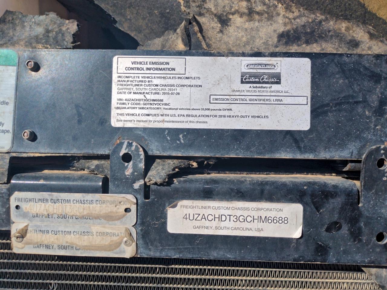 Lot #3306473203 2016 FREIGHTLINER CHASSIS XC