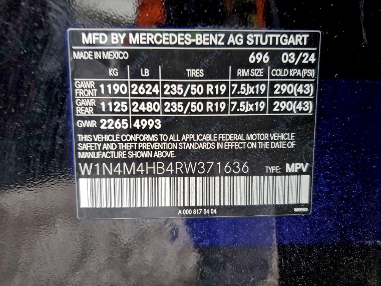 Lot #3302870889 2024 MERCEDES-BENZ GLB 250 4M