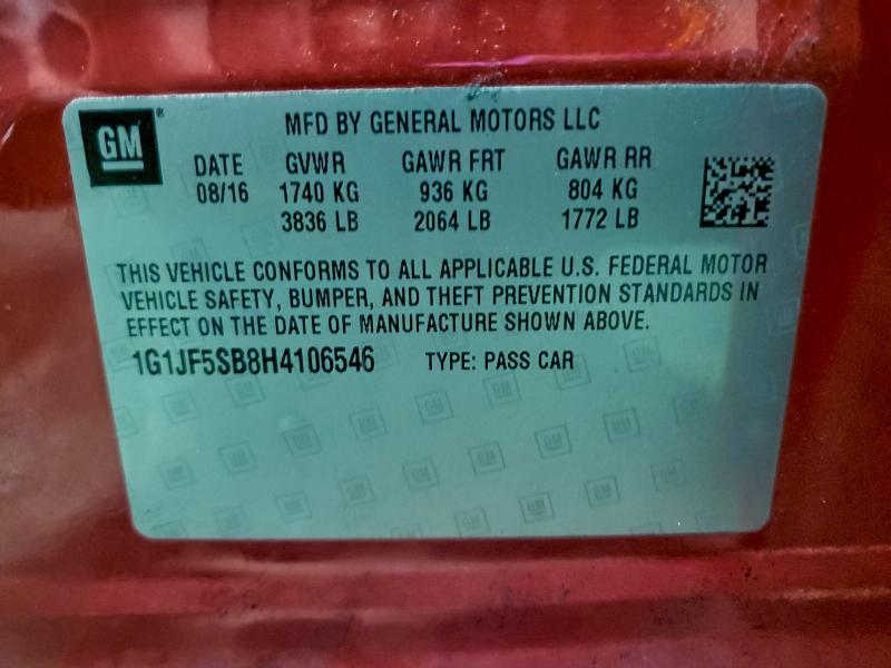 2017 CHEVROLET SONIC PREM #3311473262