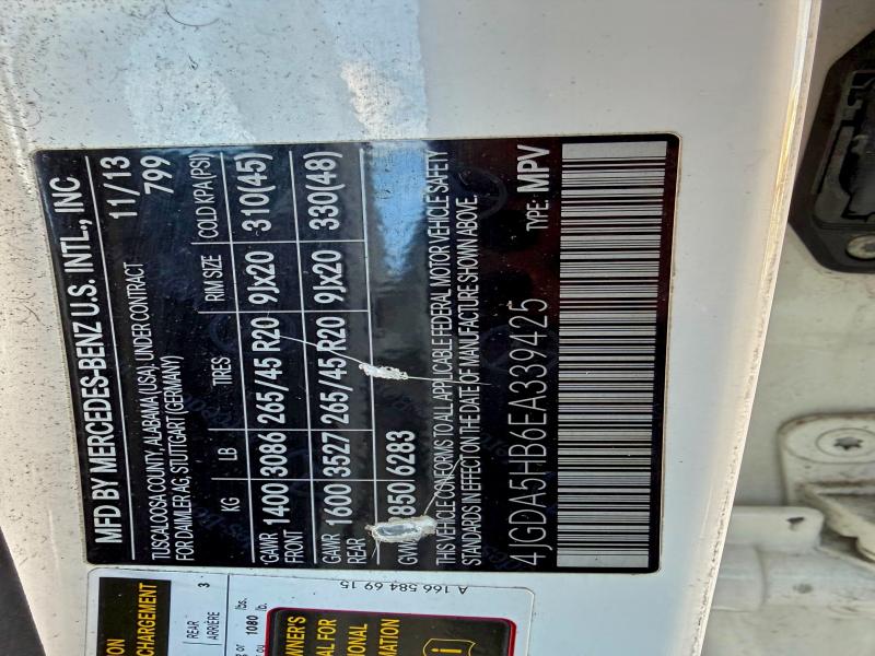 2014 MERCEDES-BENZ ML 350 4MA #3319161535