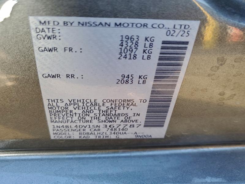 2025 NISSAN ALTIMA SV #3312627175