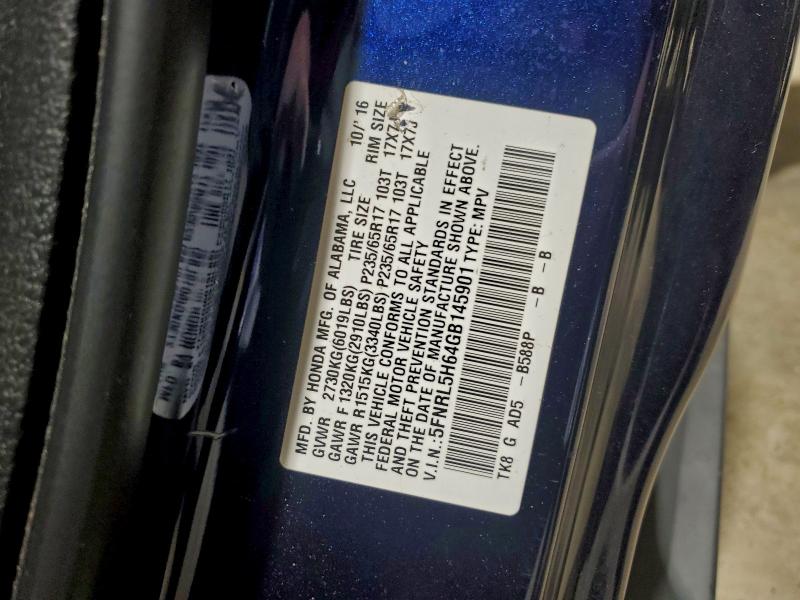 2016 HONDA ODYSSEY EX #3304744977