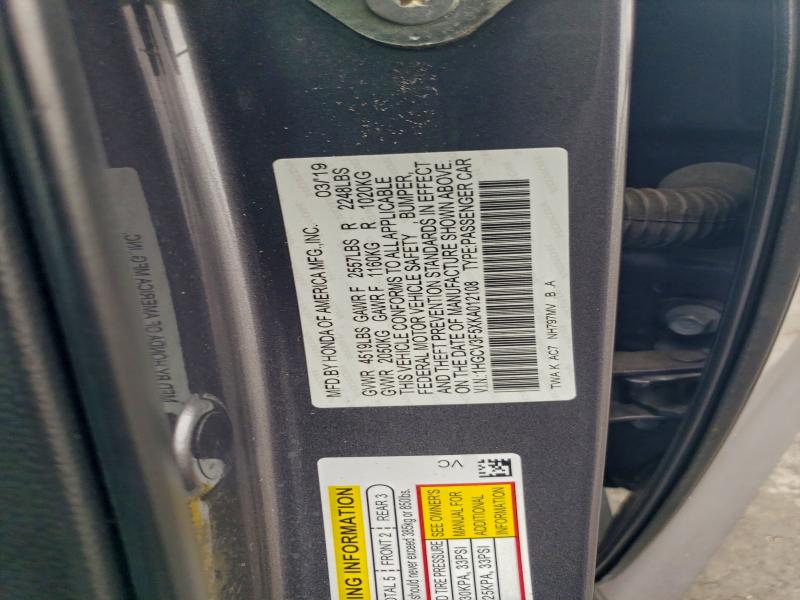 2019 HONDA ACCORD HYB #3306529201