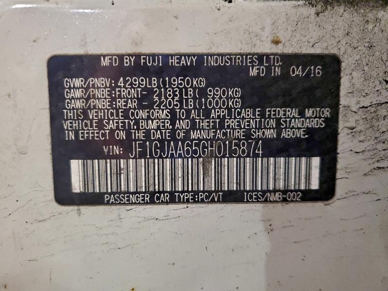 2016 SUBARU IMPREZA #3309555571