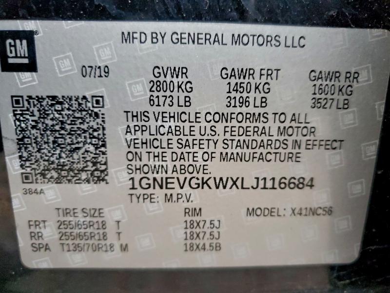 2020 CHEVROLET TRAVERSE L #3303723492