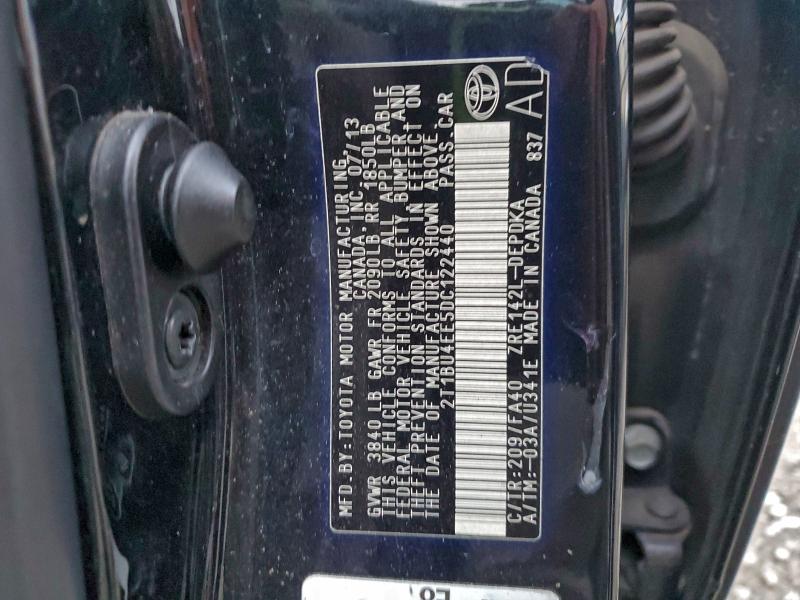 2013 TOYOTA COROLLA BA #3302912089