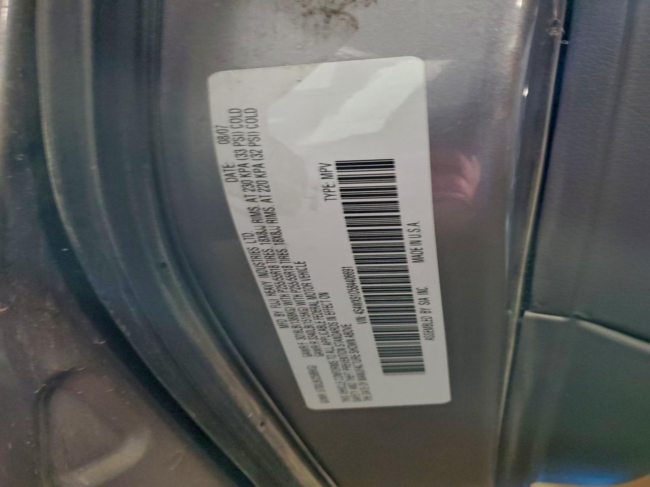 Lot #3311697258 2008 SUBARU TRIBECA