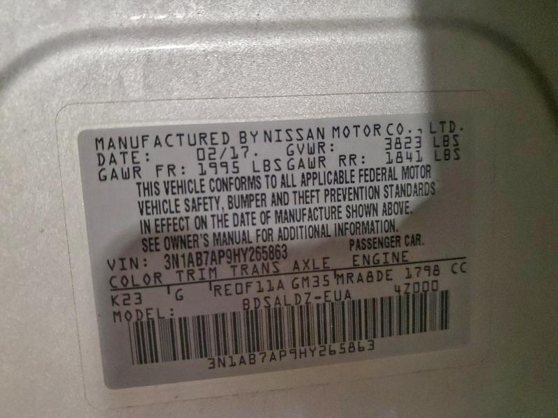 2017 NISSAN SENTRA S #3303784443