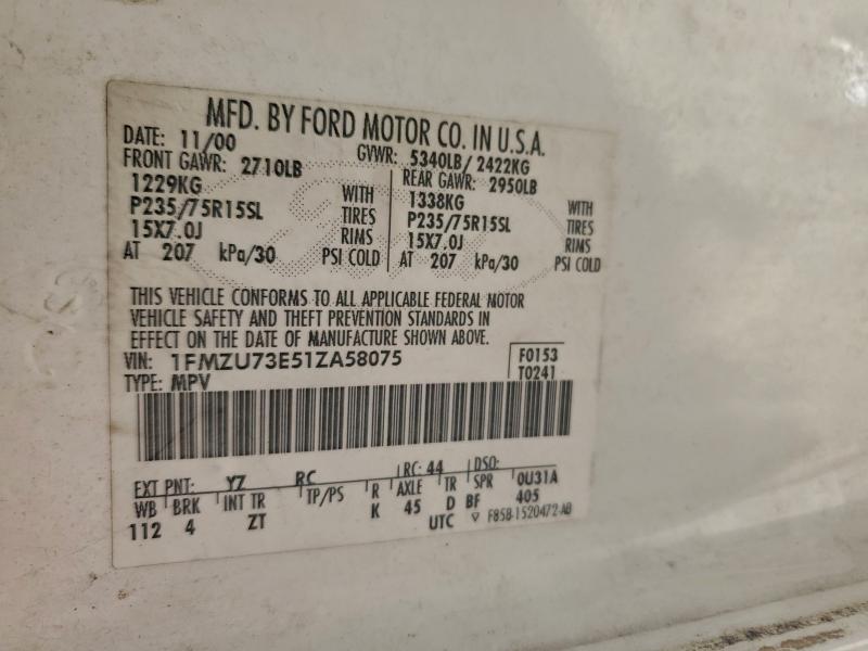 2001 FORD EXPLORER L #3309424988